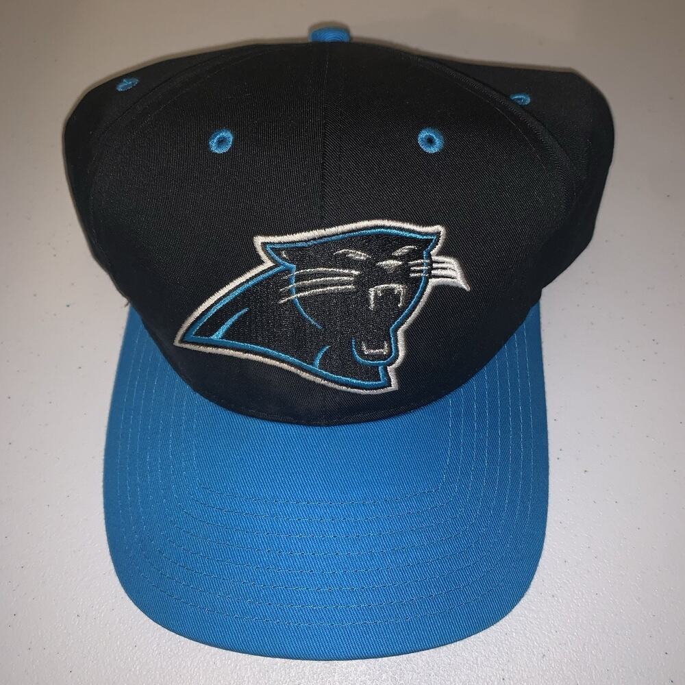 Vintage 90s Carolina Panthers NFL Twins Enterprise 2 Tone Snapback Cap Hat